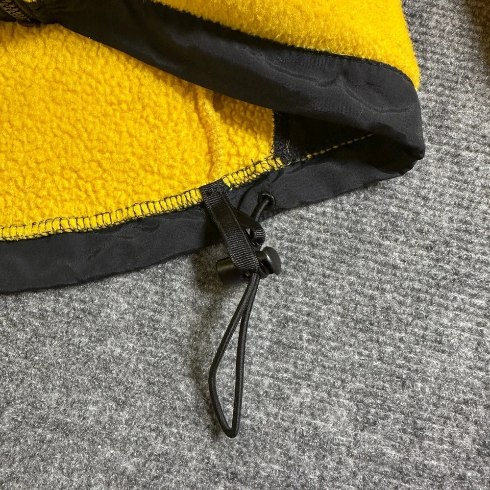 The North Face Denali Fleece Jacket Mens Small Yellow Black Full Zip Pit Zips
